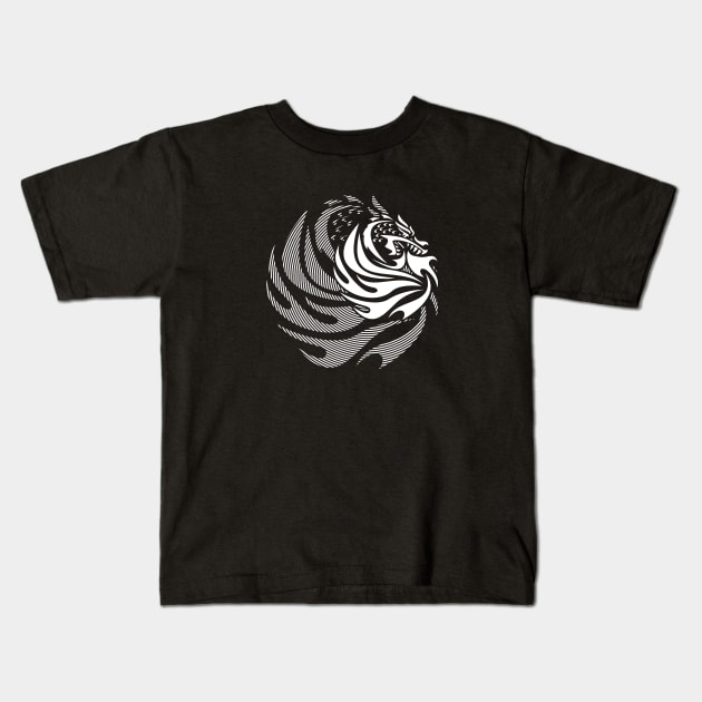 Fire Dragon Kids T-Shirt by hobrath